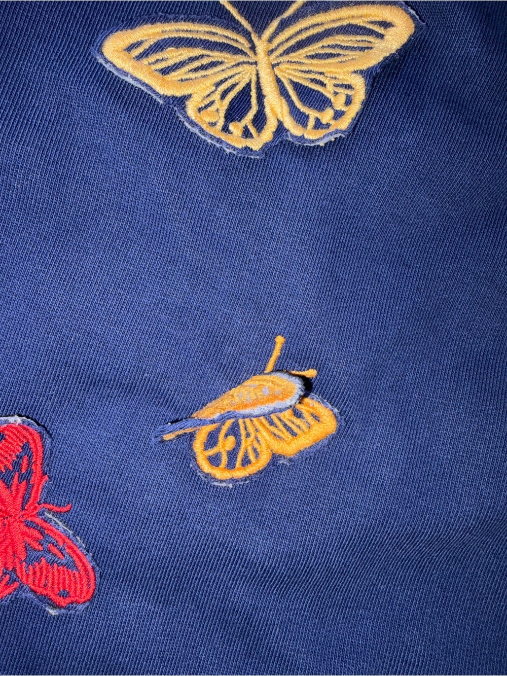 Hanna Andersson Girl 2T Easy Art Butterfly Appliqué Navy Crew Sweater Sweatshirt - Picture 5 of 6